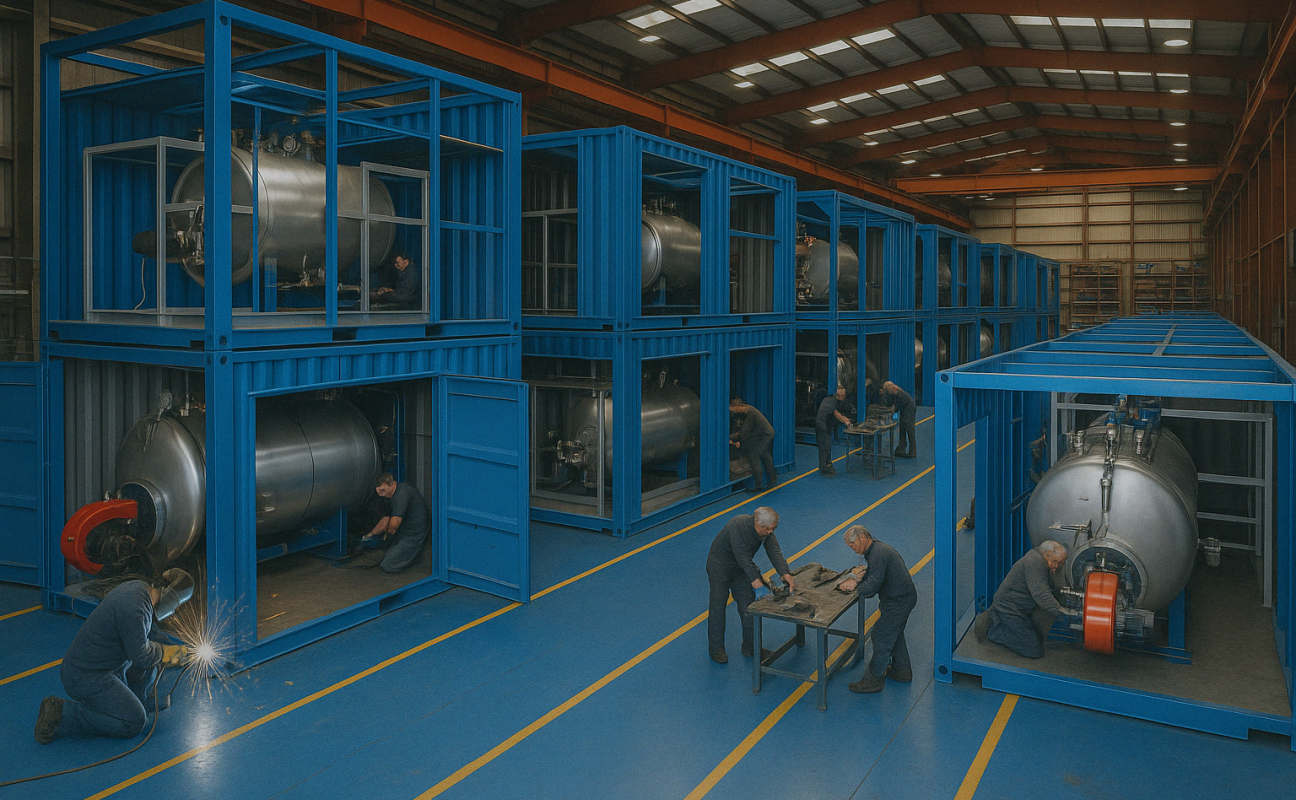 VKS Alquiler Calderas · Alquiler / Renting de Calderas Industriales en Container / Contenedor en Terres de l'Ebre